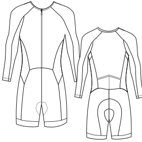Fashion sewing patterns for MEN One-Piece Trisuit 9126